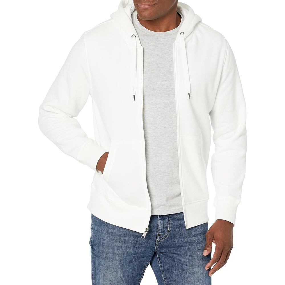 image:imageAmazon Essentials Mens FullZip Fleece Hoodie Sweatshirt Available in Big amp TallOffwhite