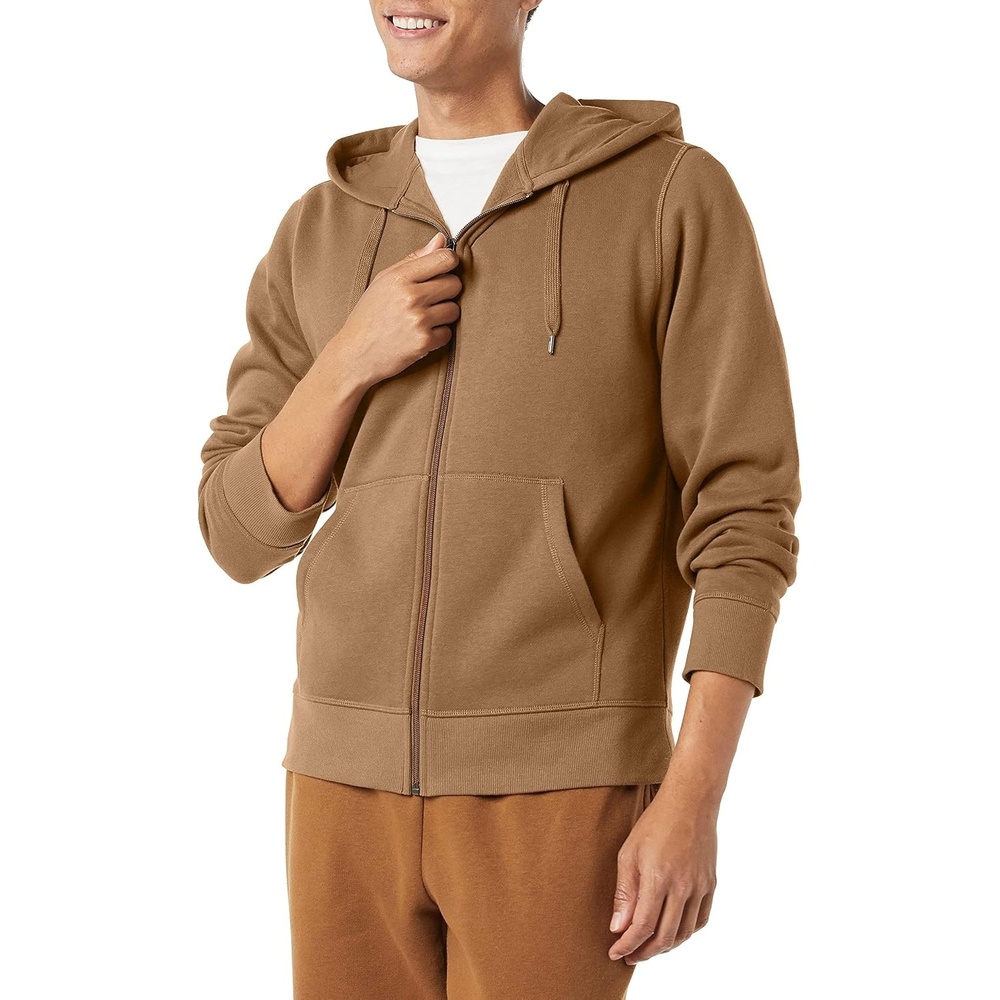 image:imageAmazon Essentials Mens FullZip Fleece Hoodie Sweatshirt Available in Big amp TallToffee Brown