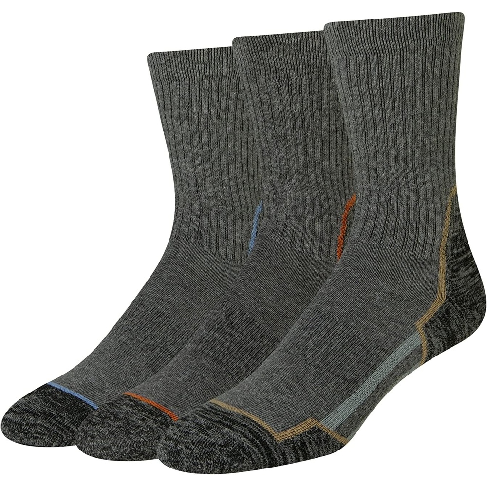 image:imageAmazon Essentials Mens Hiking Crew Socks Cushioned with Arch Support 3 PairsCharcoalBlack