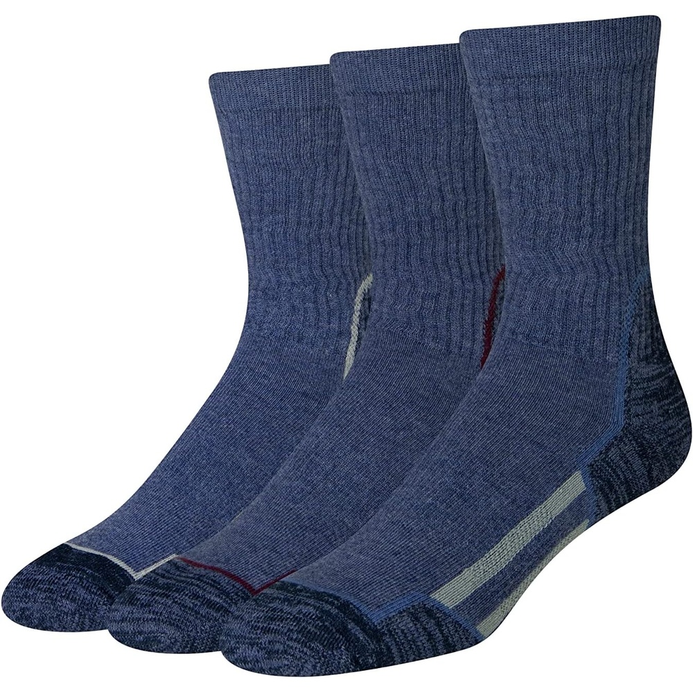 image:imageAmazon Essentials Mens Hiking Crew Socks Cushioned with Arch Support 3 PairsNavy