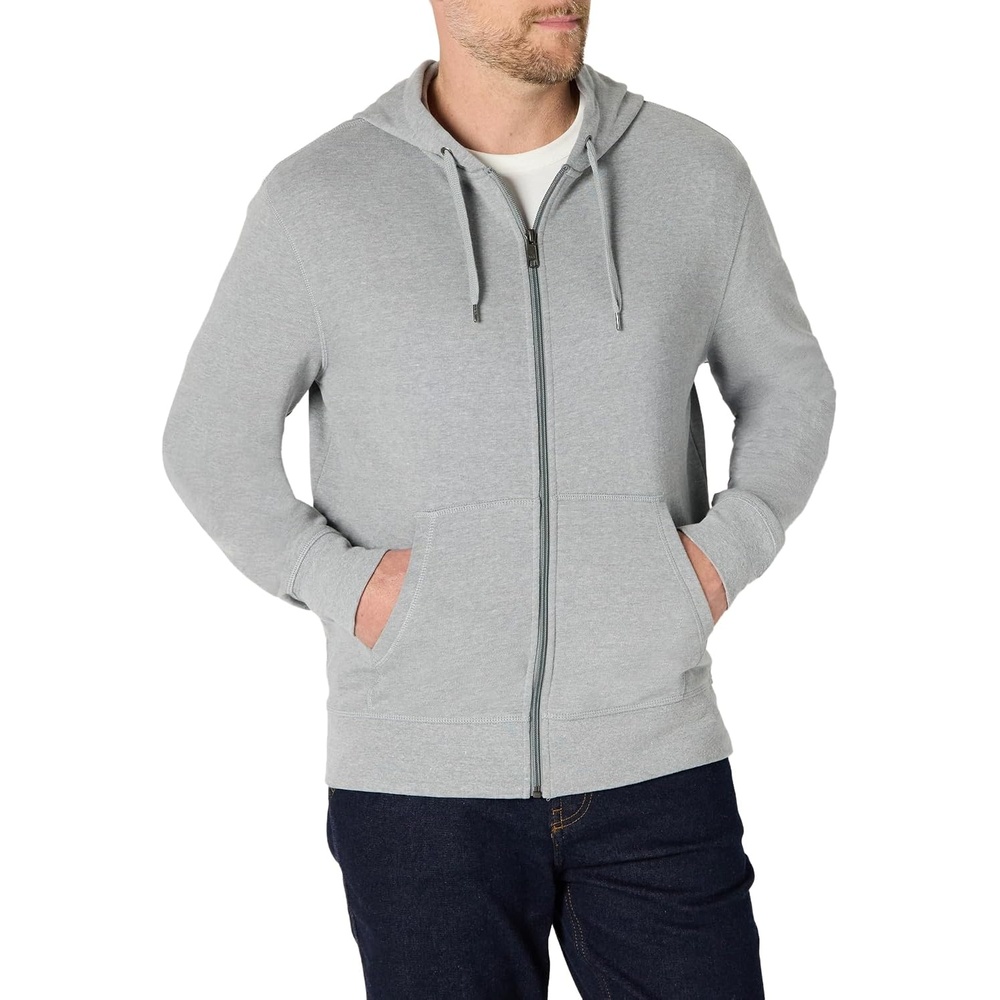 image:imageAmazon Essentials Mens Lightweight French Terry FullZip HoodieLight Grey Heather