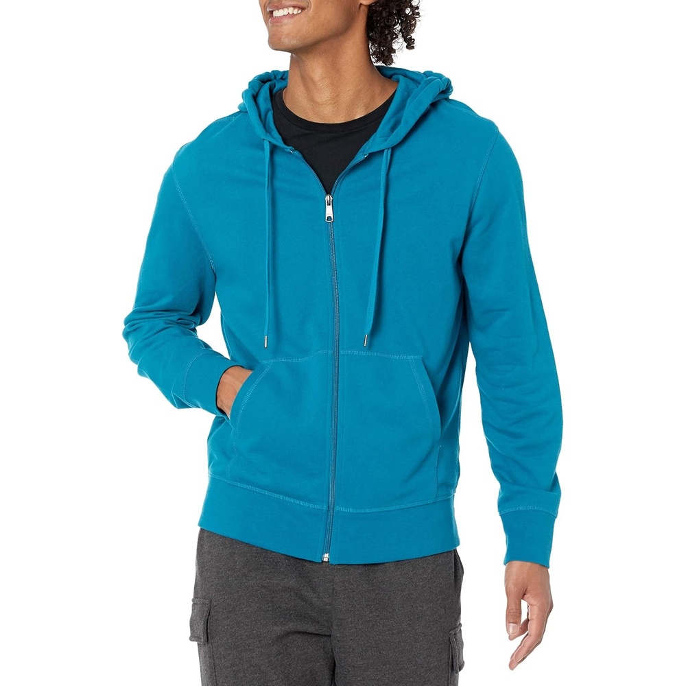 image:imageAmazon Essentials Mens Lightweight French Terry FullZip HoodieTeal Blue