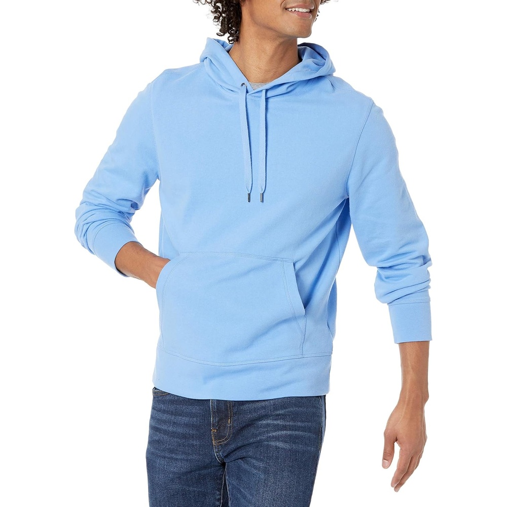 image:imageAmazon Essentials Mens Lightweight French Terry Hooded SweatshirtFrench Blue