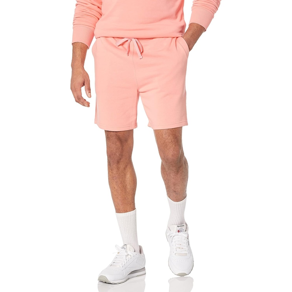 image:imageAmazon Essentials Mens Lightweight French Terry Relaxed Fit Sweat Shorts with Drawstring Available in Big amp TallPeach