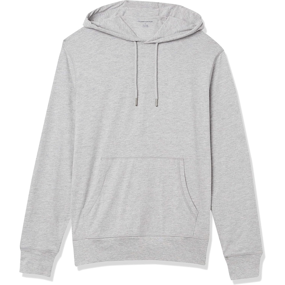 image:imageAmazon Essentials Mens Lightweight Jersey Pullover Hoodie SoftGrey Heather