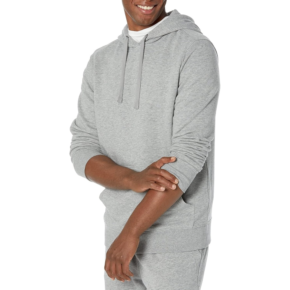 image:imageAmazon Essentials Mens Lightweight LongSleeve French Terry HoodieGrey Heather