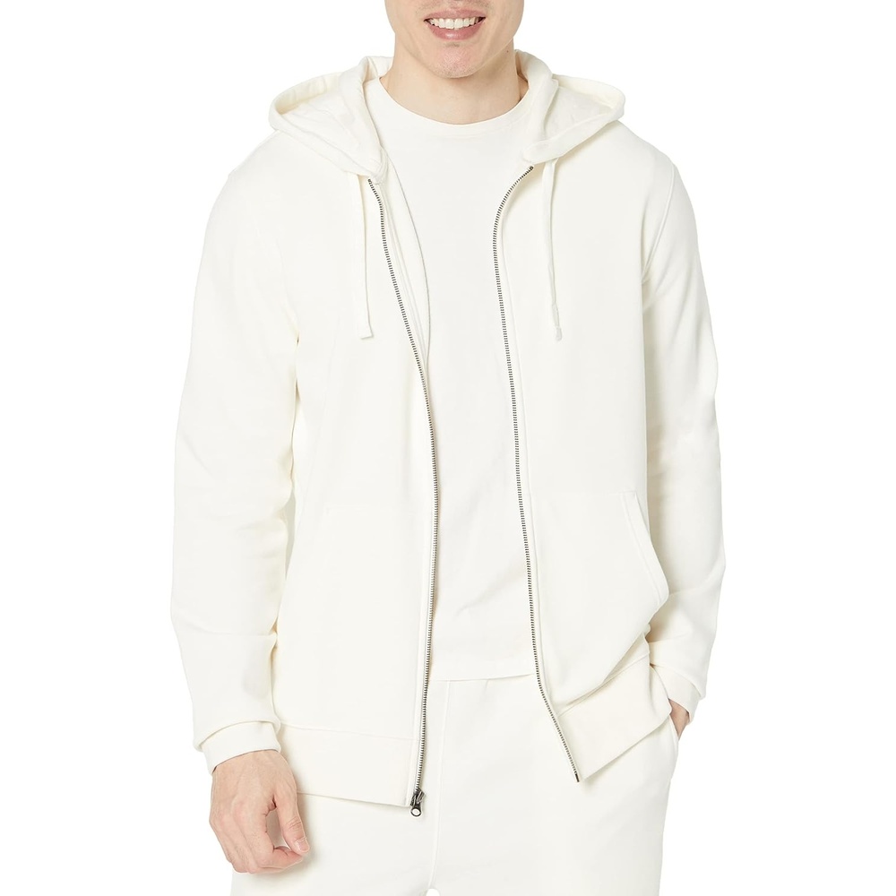 image:imageAmazon Essentials Mens LongSleeve French Terry FullZip Hoodie Available in Big amp TallEggshell White