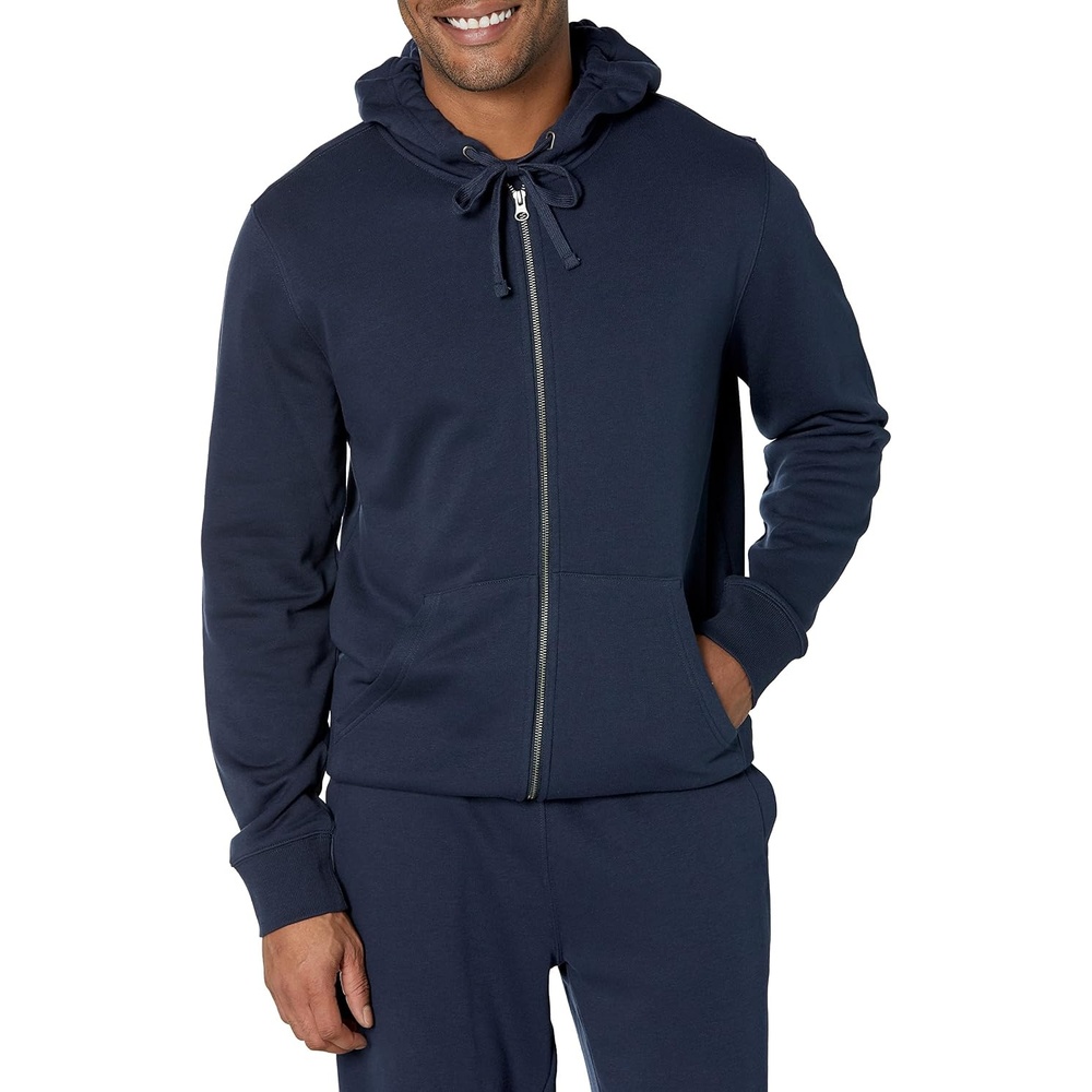 image:imageAmazon Essentials Mens LongSleeve French Terry FullZip Hoodie Available in Big amp TallNavy