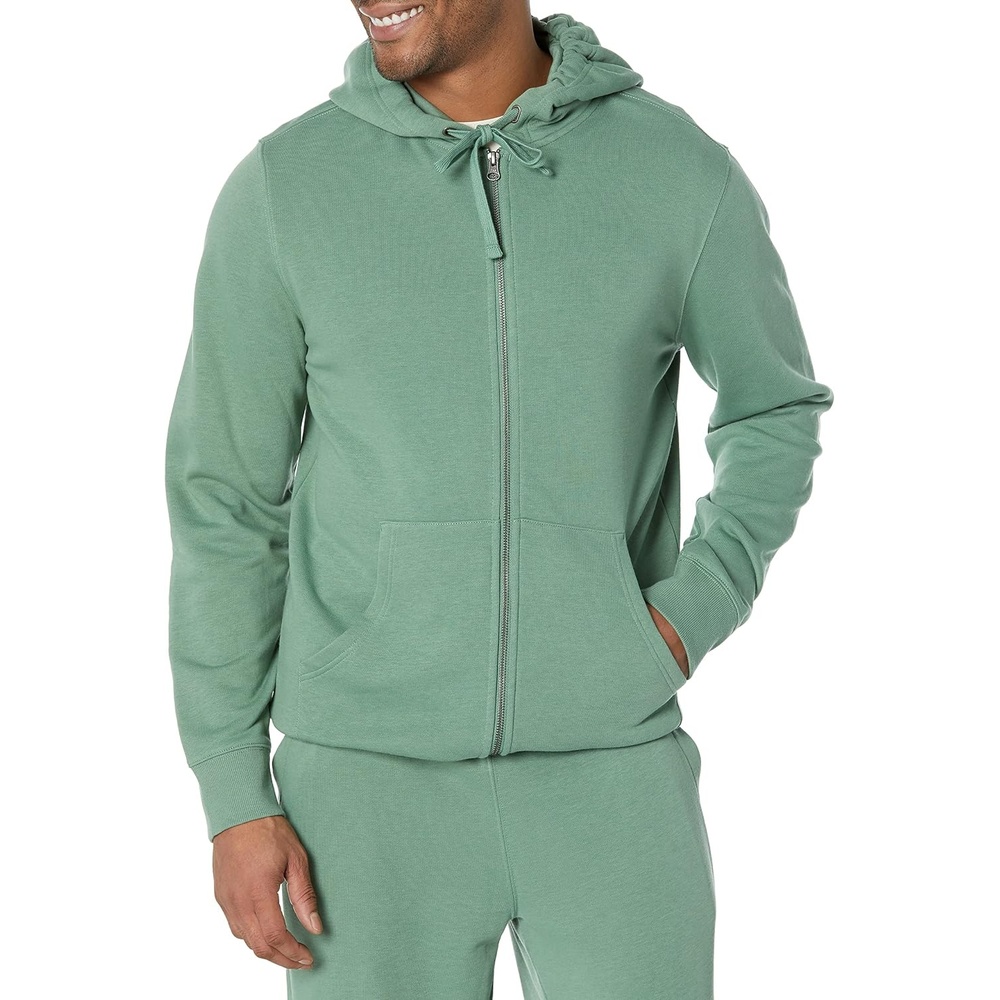 image:imageAmazon Essentials Mens LongSleeve French Terry FullZip Hoodie Available in Big amp TallSage Green
