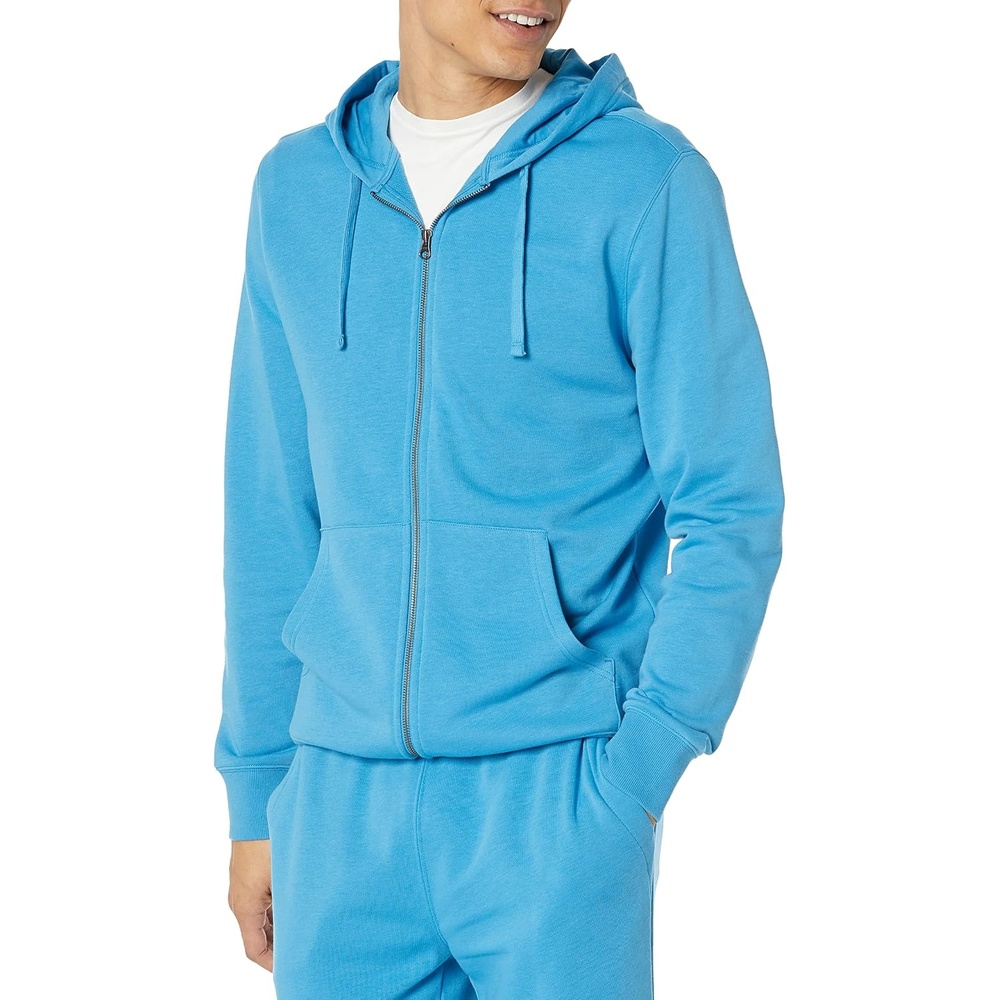 image:imageAmazon Essentials Mens LongSleeve French Terry FullZip Hoodie Available in Big amp TallTurquoise Blue