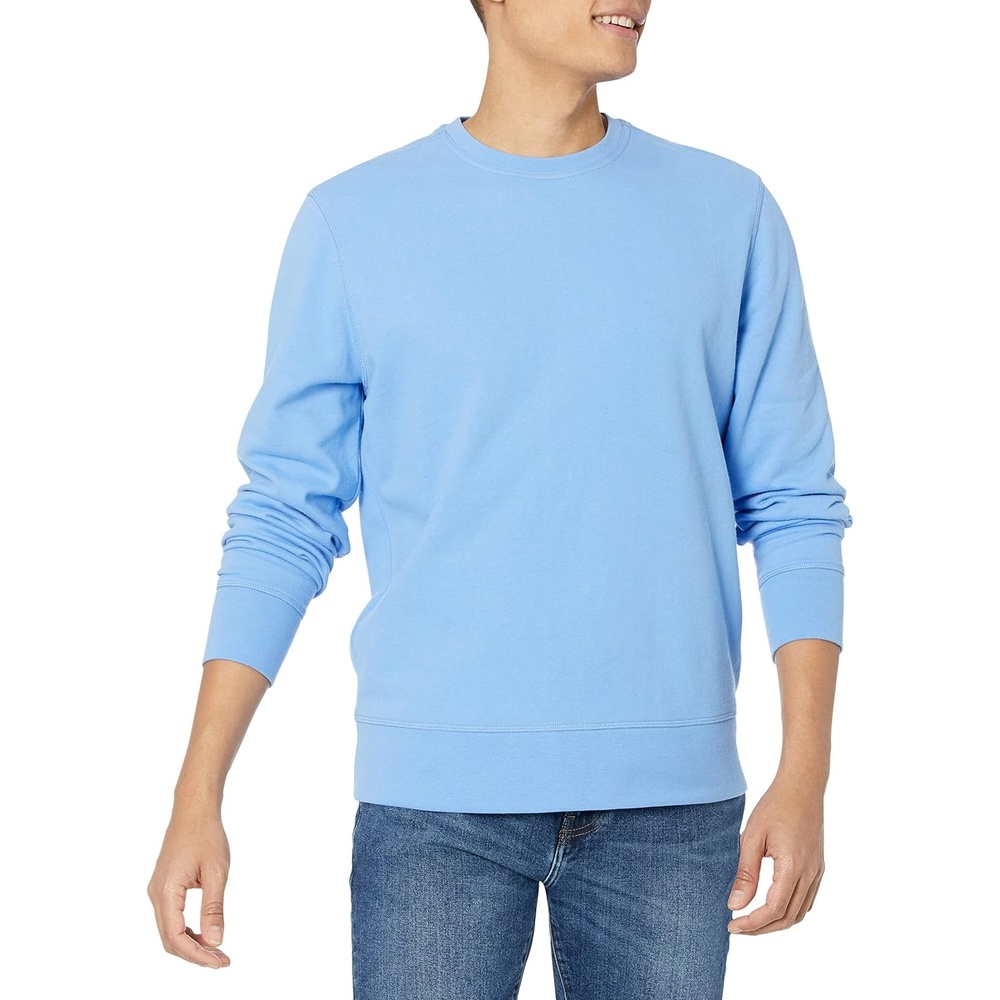 image:imageAmazon Essentials Mens LongSleeve Lightweight French Terry Crewneck SweatshirtFrench Blue