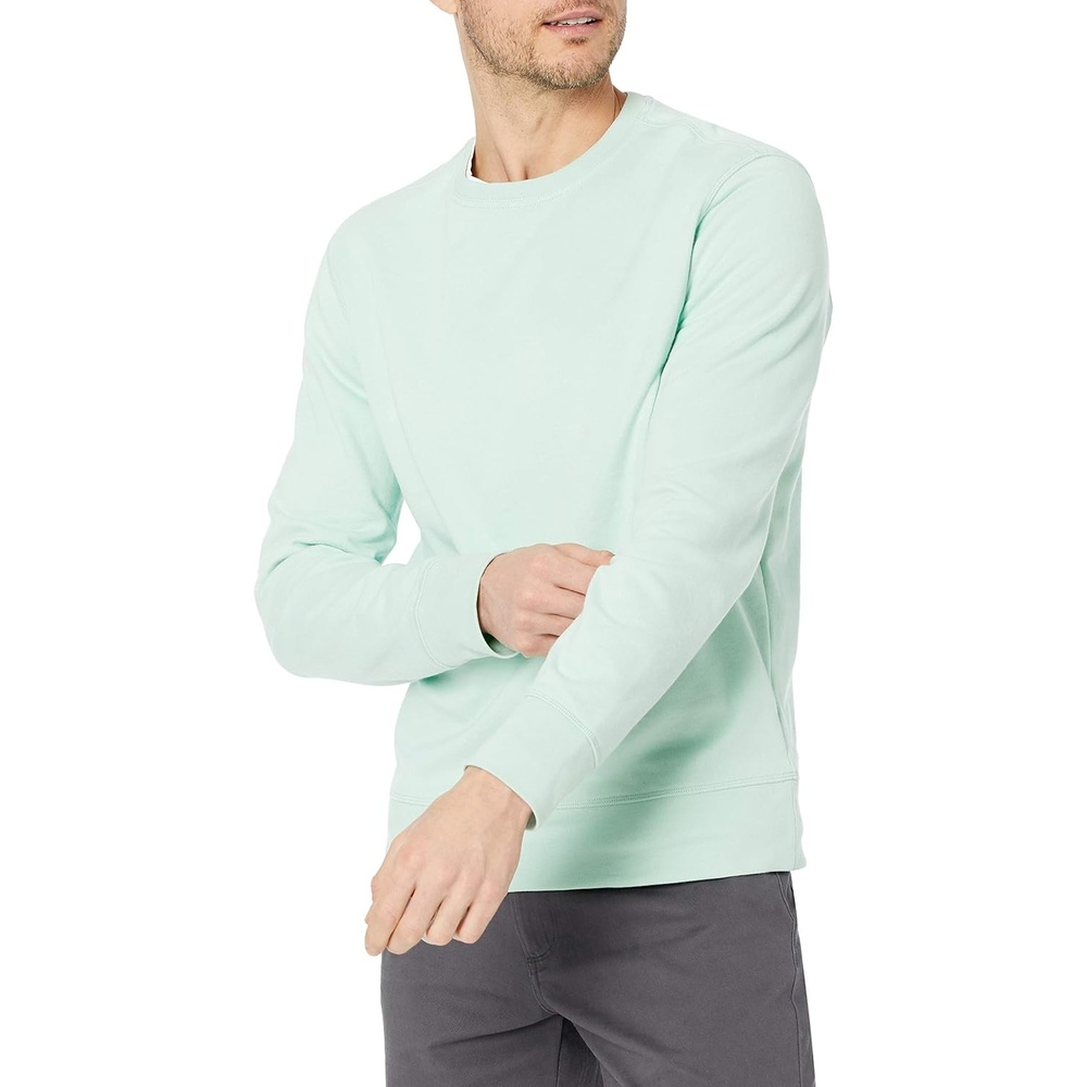 image:imageAmazon Essentials Mens LongSleeve Lightweight French Terry Crewneck SweatshirtMint Green