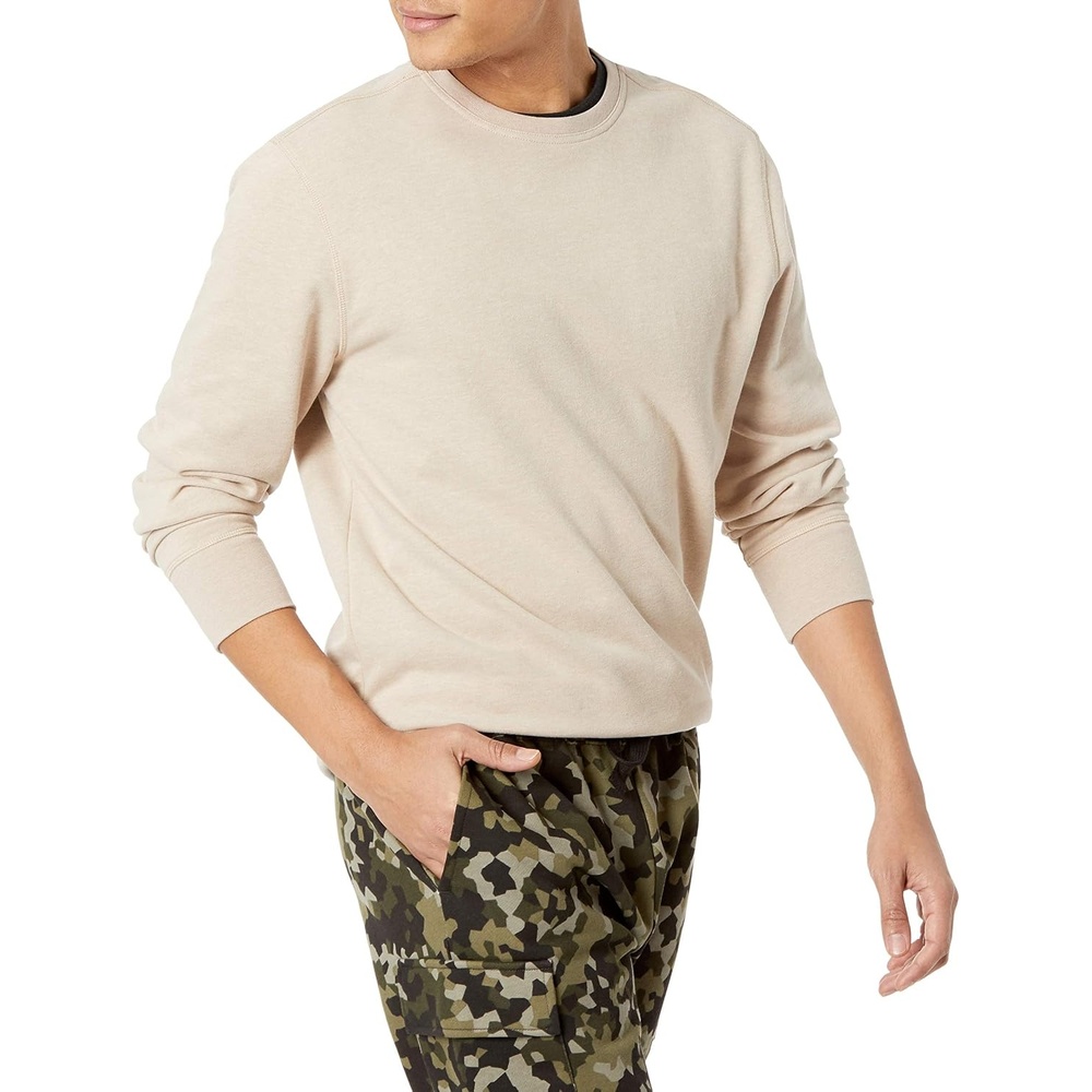 image:imageAmazon Essentials Mens LongSleeve Lightweight French Terry Crewneck SweatshirtOatmeal Heather