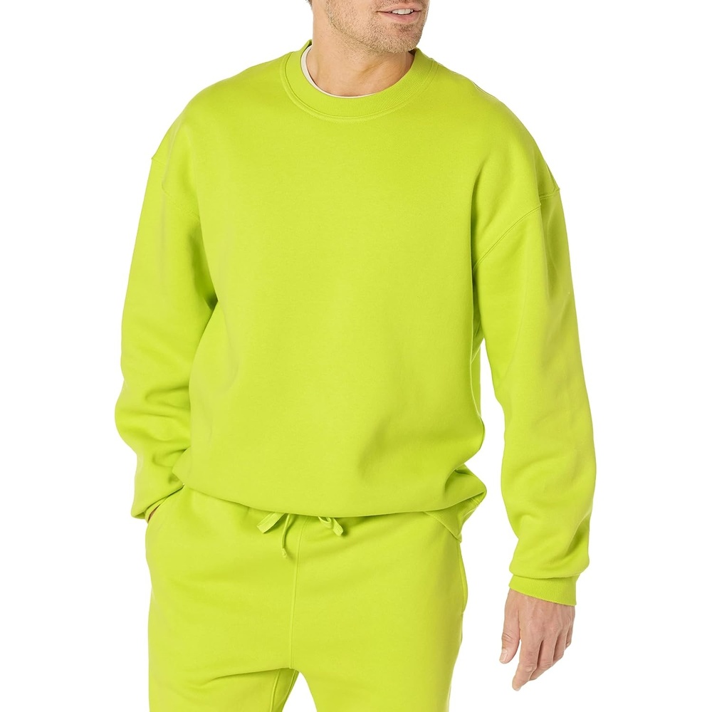 image:imageAmazon Essentials Mens OversizedFit Crewneck Sweatshirt Available in Big amp TallLime Green
