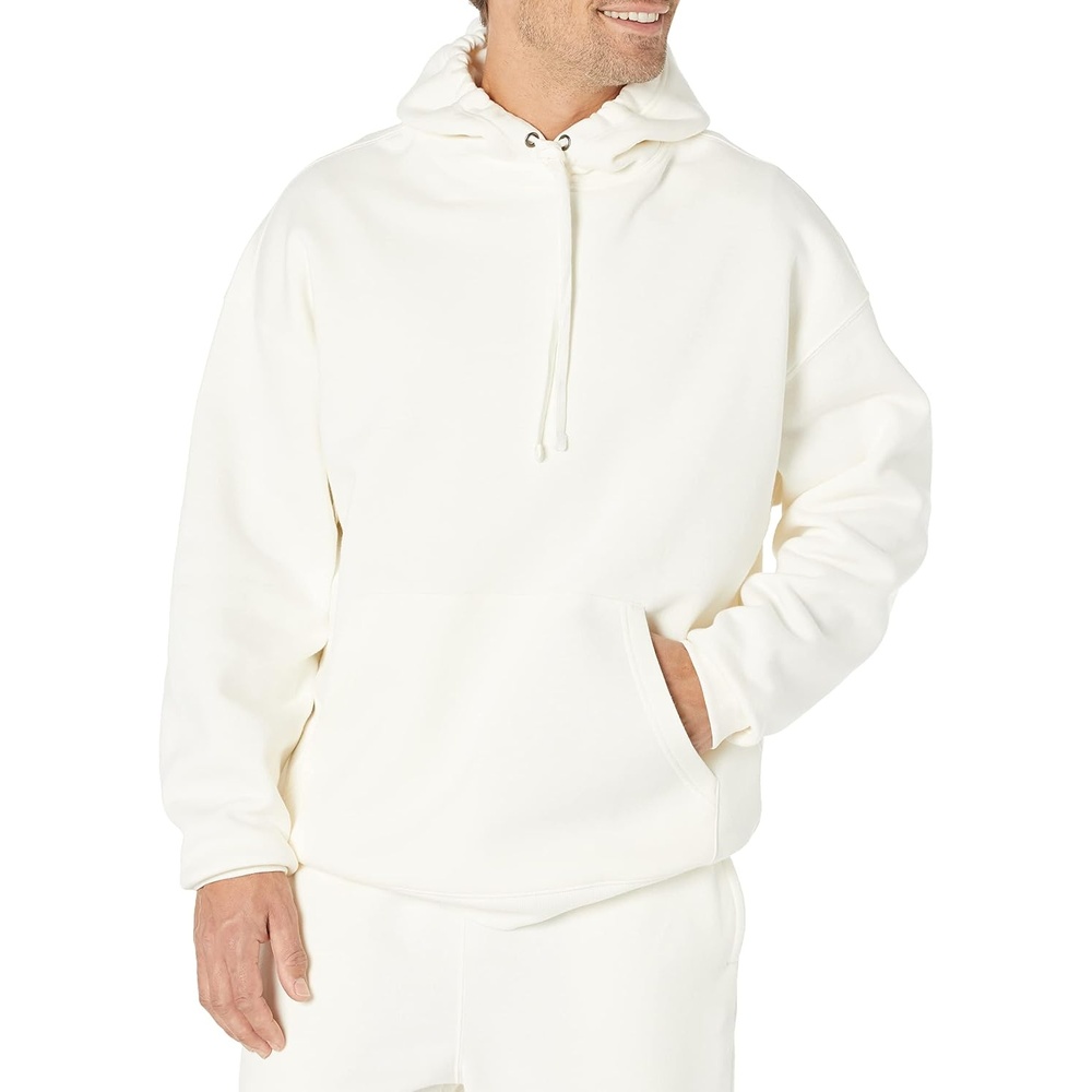 image:imageAmazon Essentials Mens OversizedFit Heavyweight Hooded Sweatshirt Available in Big amp TallEggshell White