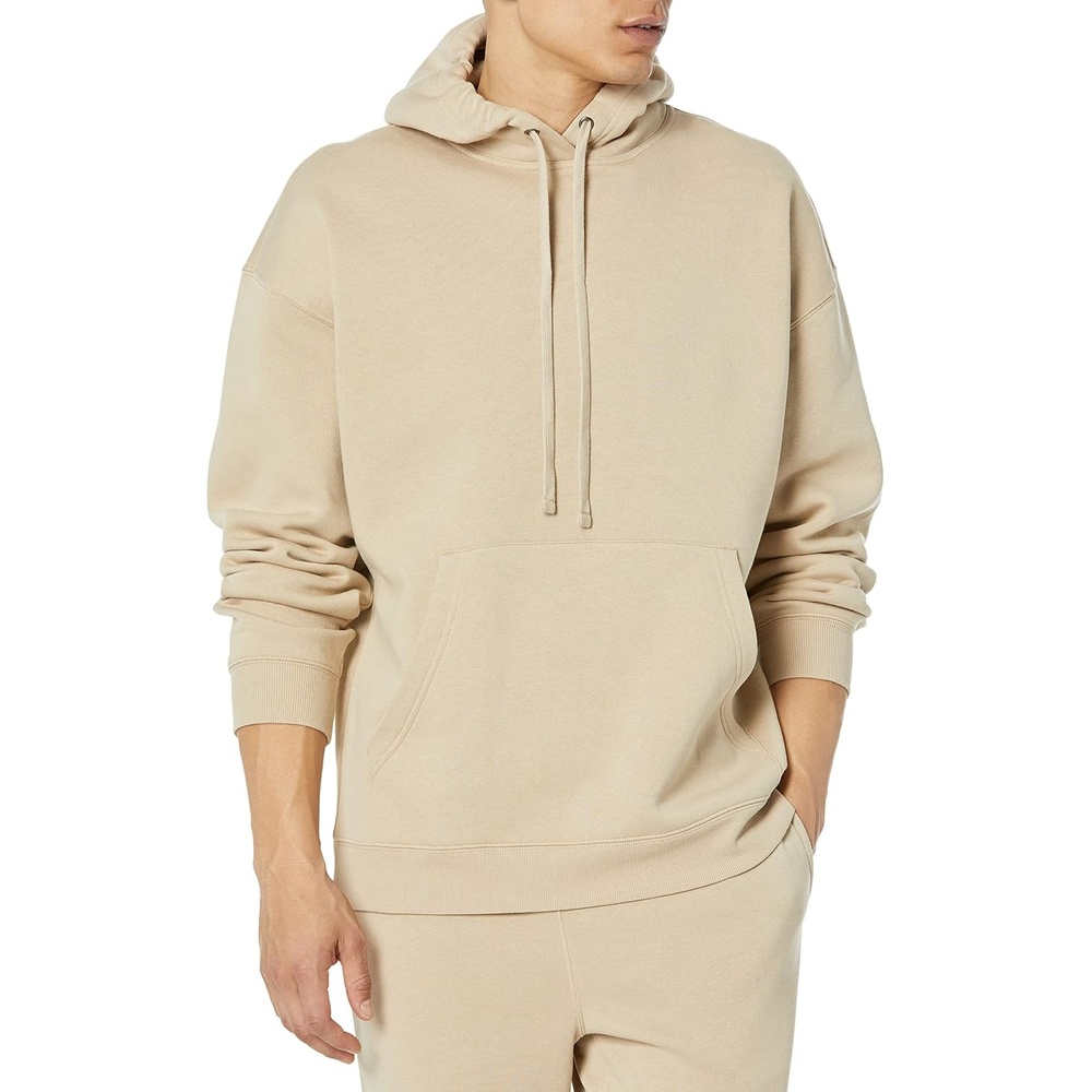 image:imageAmazon Essentials Mens OversizedFit Heavyweight Hooded Sweatshirt Available in Big amp TallTan