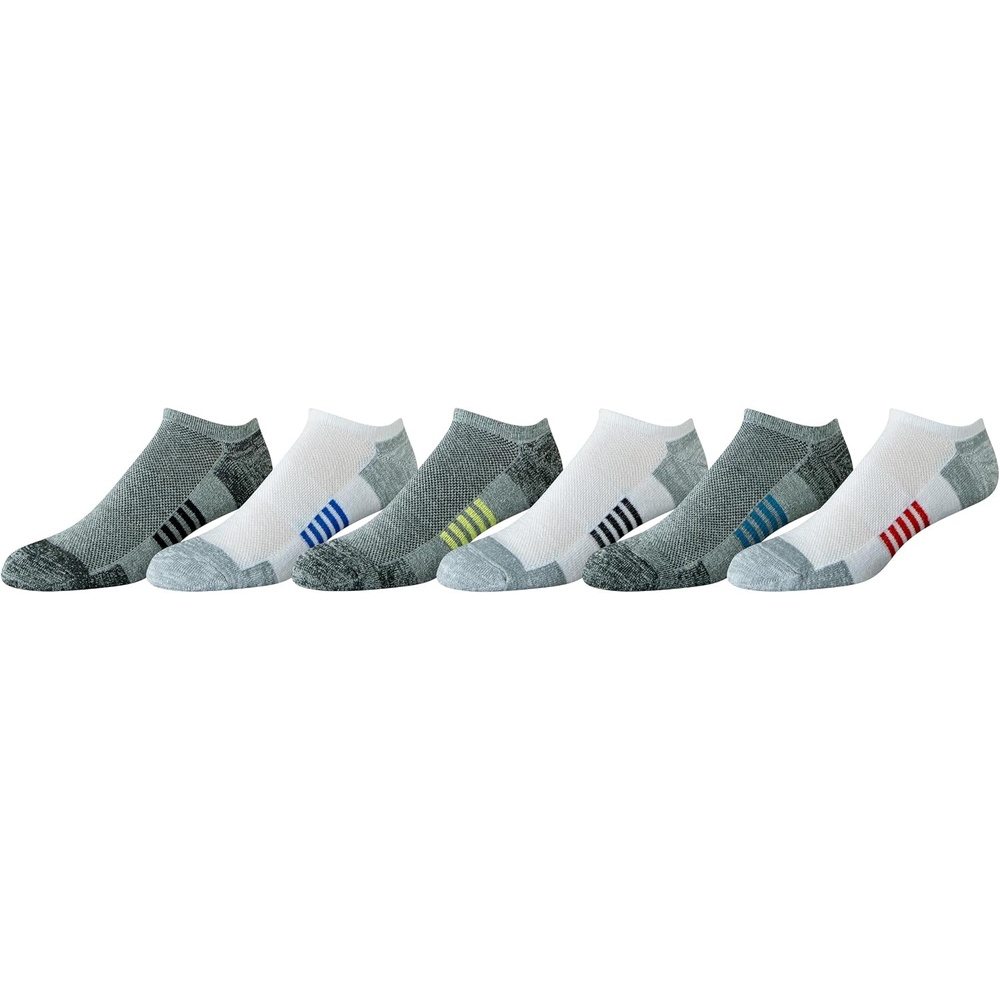image:imageAmazon Essentials Mens Performance Cotton Cushioned Athletic NoShow Breathable Gym Socks with Support 6 PairsGrey Multi