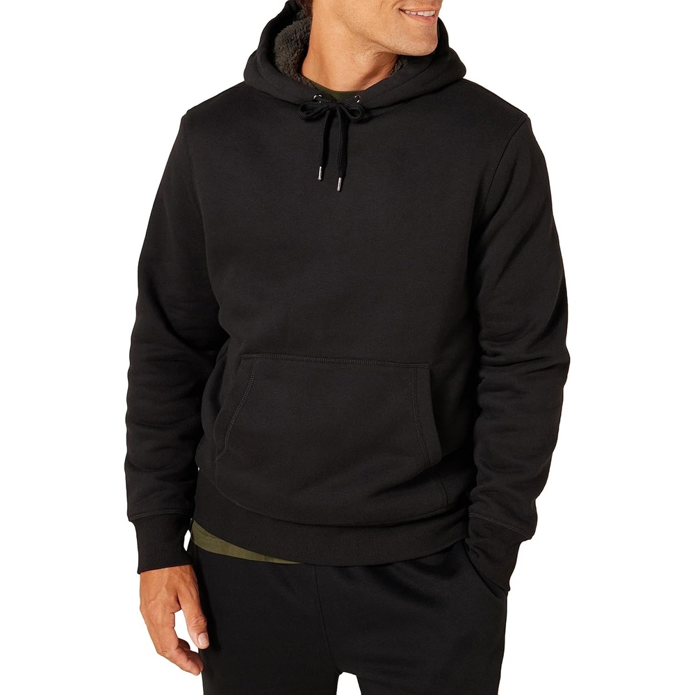 image:imageAmazon Essentials Mens Regular Fit SherpaLined Pullover HoodieBlack