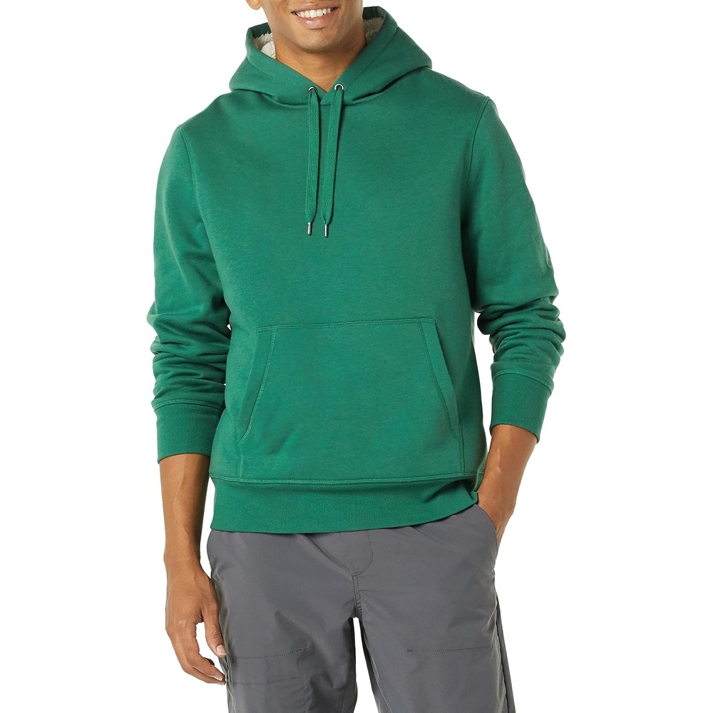 image:imageAmazon Essentials Mens Regular Fit SherpaLined Pullover HoodieGreen