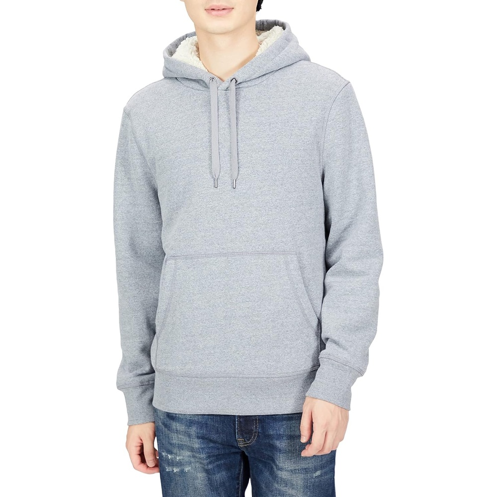 image:imageAmazon Essentials Mens Regular Fit SherpaLined Pullover HoodieLight Grey Heather