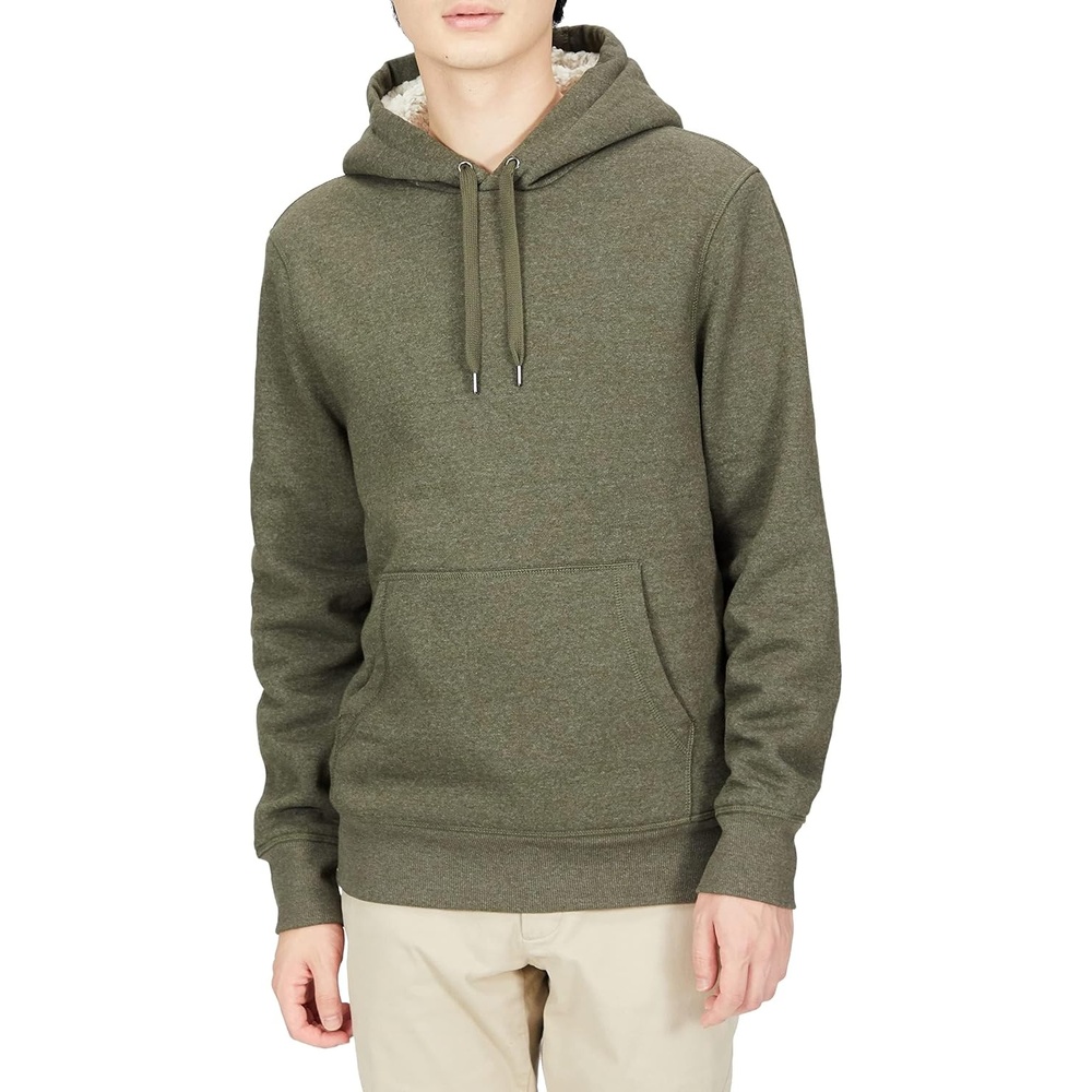 image:imageAmazon Essentials Mens Regular Fit SherpaLined Pullover HoodieOlive