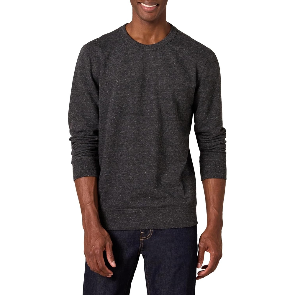 image:imageAmazon Essentials Mens Relaxed Fit Crewneck Sweatshirt Lightweight LongSleeve French Terry Available in Big amp TallCharcoal Heather
