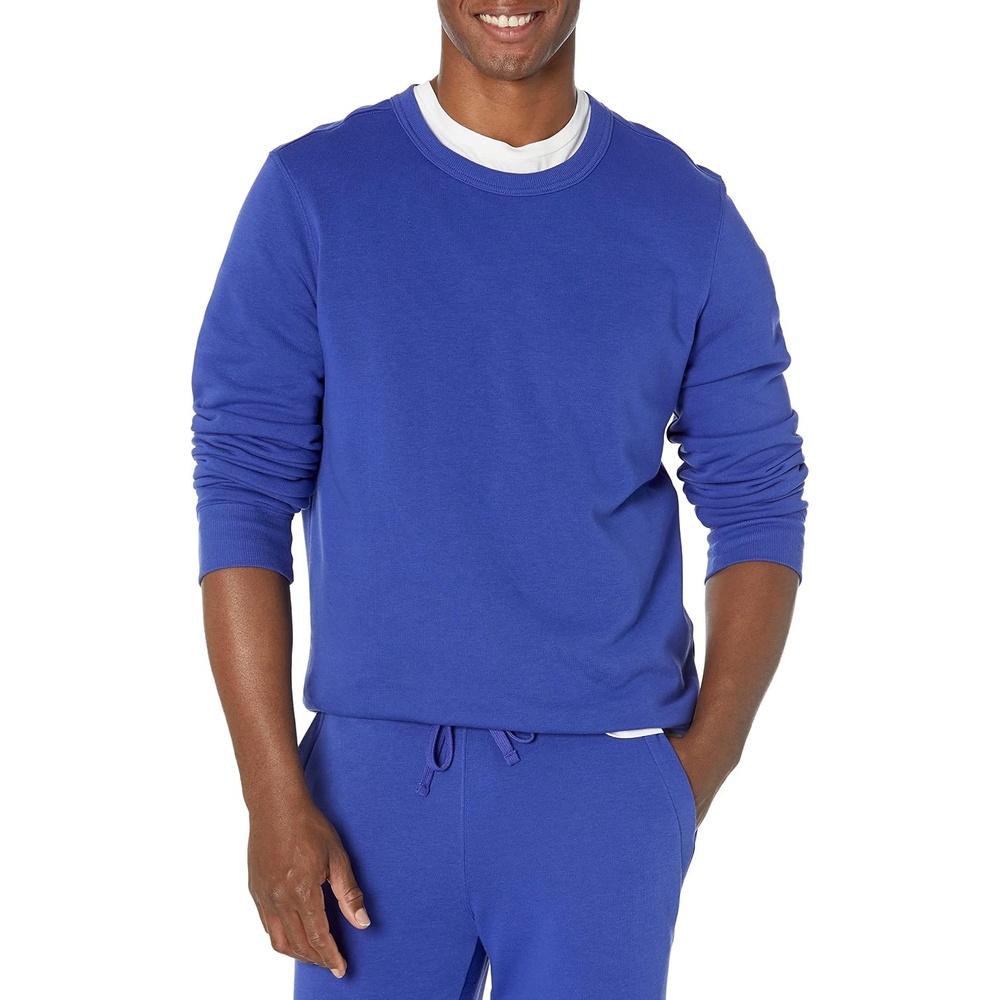 image:imageAmazon Essentials Mens Relaxed Fit Crewneck Sweatshirt Lightweight LongSleeve French Terry Available in Big amp TallRoyal Blue