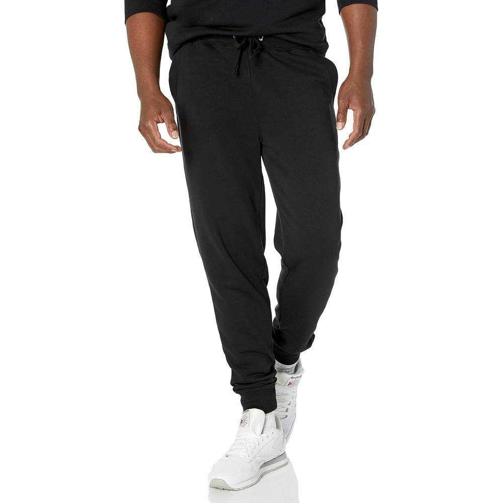 image:imageAmazon Essentials Mens Relaxed Fit Jogger Pants Lightweight French Terry LoungewearBlack