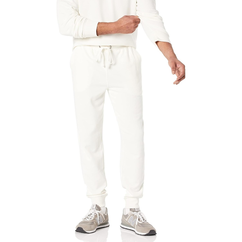 image:imageAmazon Essentials Mens Relaxed Fit Jogger Pants Lightweight French Terry LoungewearEggshell White