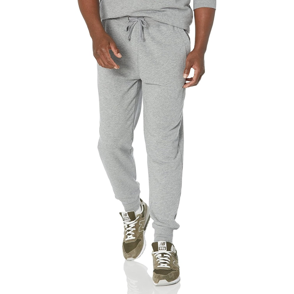 image:imageAmazon Essentials Mens Relaxed Fit Jogger Pants Lightweight French Terry LoungewearGrey Heather