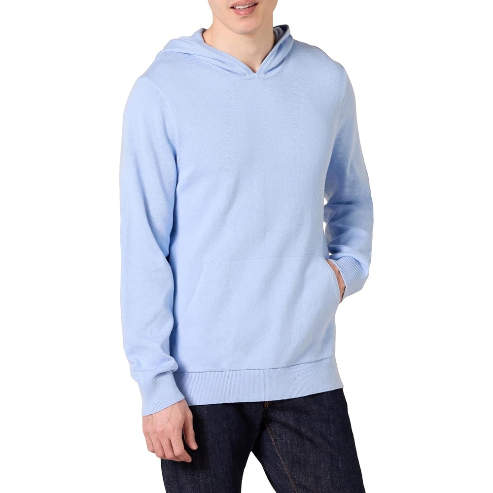 image:imageAmazon Essentials Mens RelaxedFit Hoodie SweaterPowder Blue