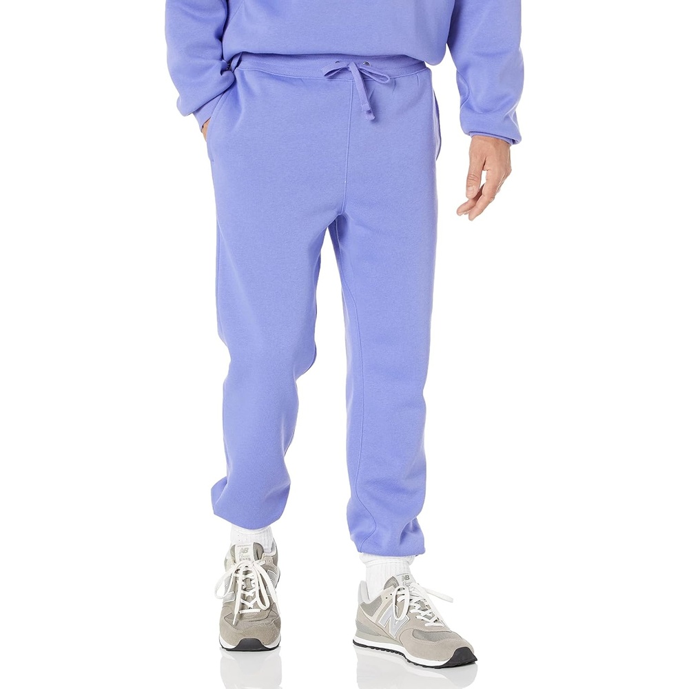 image:imageAmazon Essentials Mens RelaxedFit Sweatpants with Drawstring Waist ClosedBottomPurple Blue
