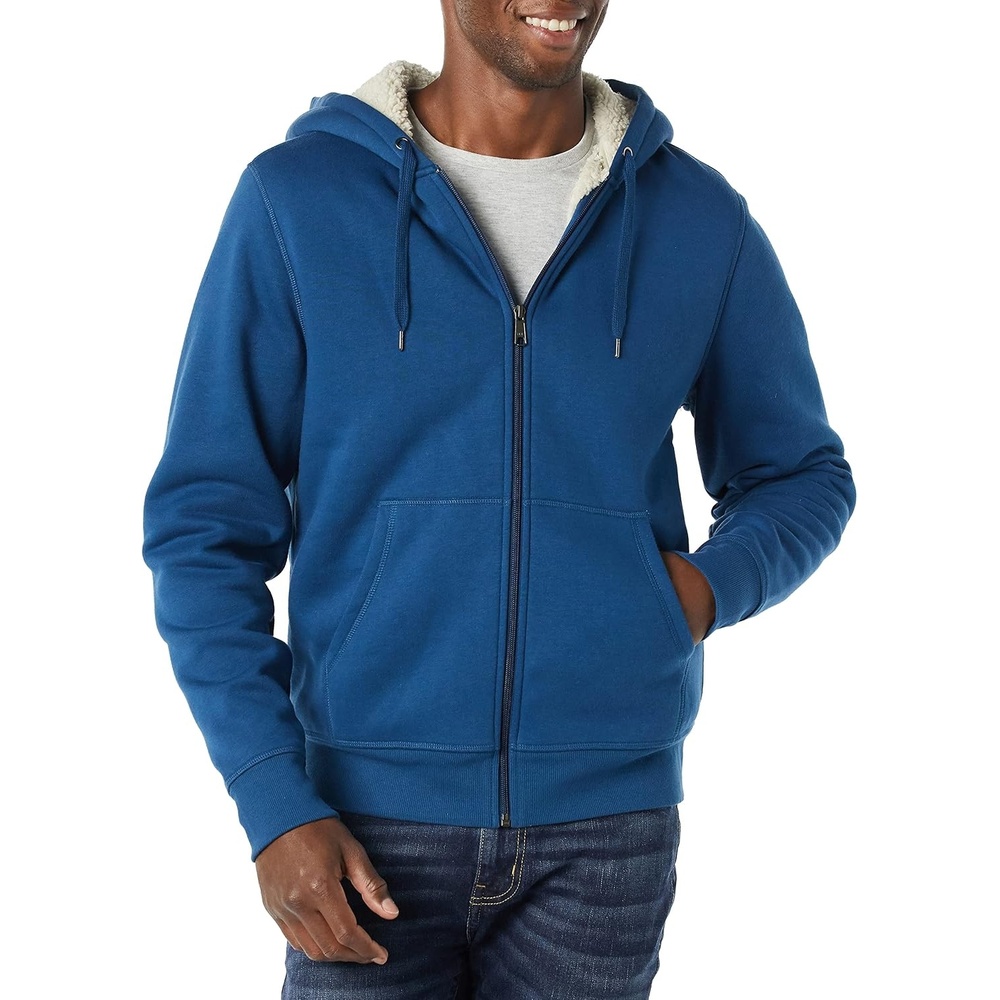 image:imageAmazon Essentials Mens SherpaLined FullZip Fleece Hoodie SweatshirtDark Teal