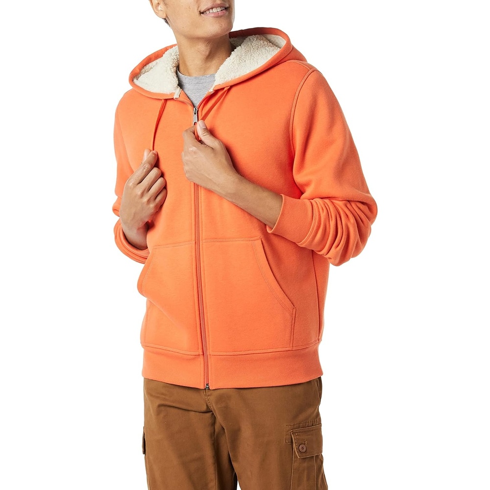 image:imageAmazon Essentials Mens SherpaLined FullZip Fleece Hoodie SweatshirtOrange