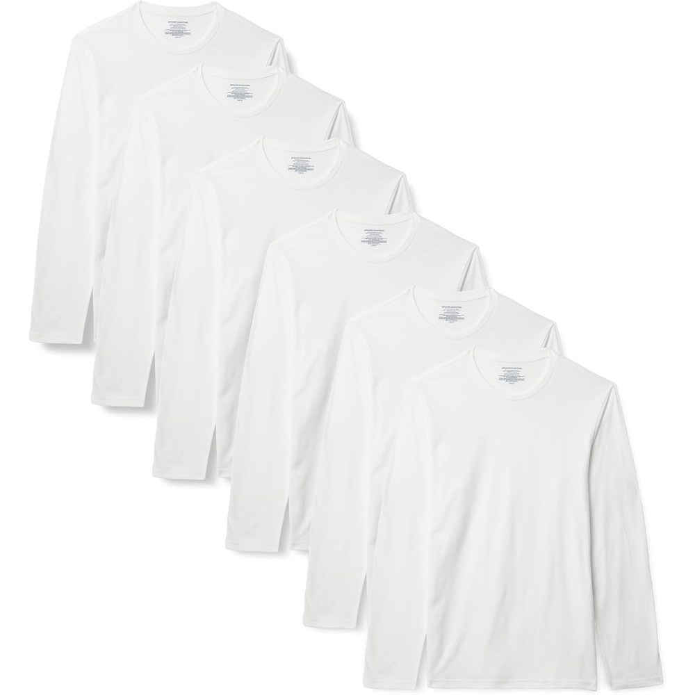 image:imageAmazon Essentials Mens Slim Fit Crewneck Undershirts Pack of 6White