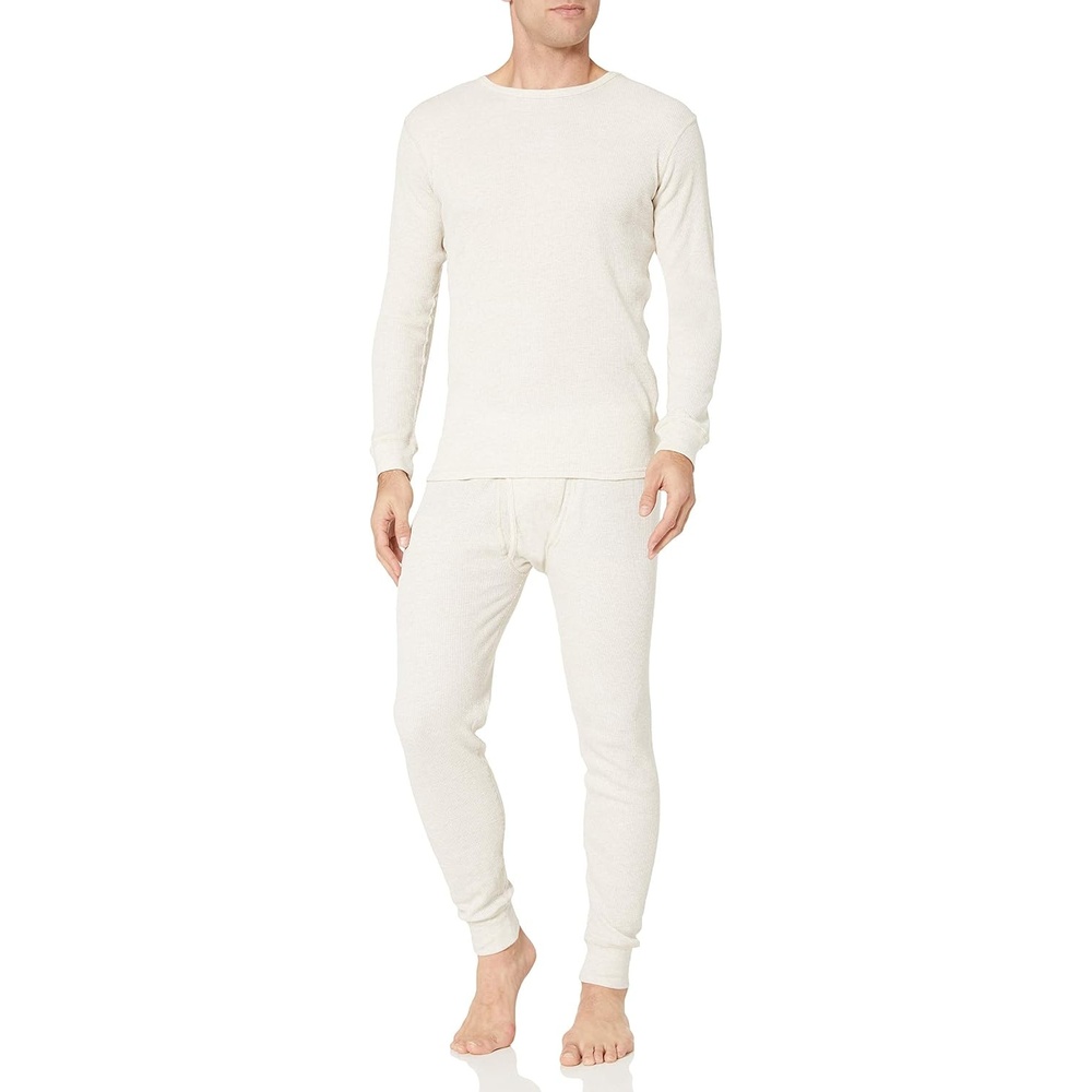 image:imageAmazon Essentials Mens Thermal Waffle Knit Long Johns Underwear Set for Cold Weather MultipacksNatural
