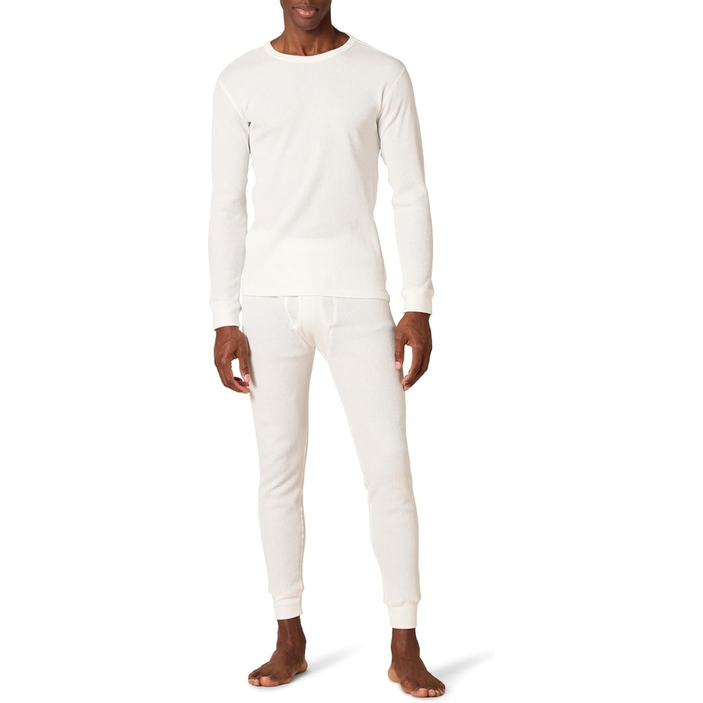image:imageAmazon Essentials Mens Thermal Waffle Knit Long Johns Underwear Set for Cold Weather MultipacksWhite