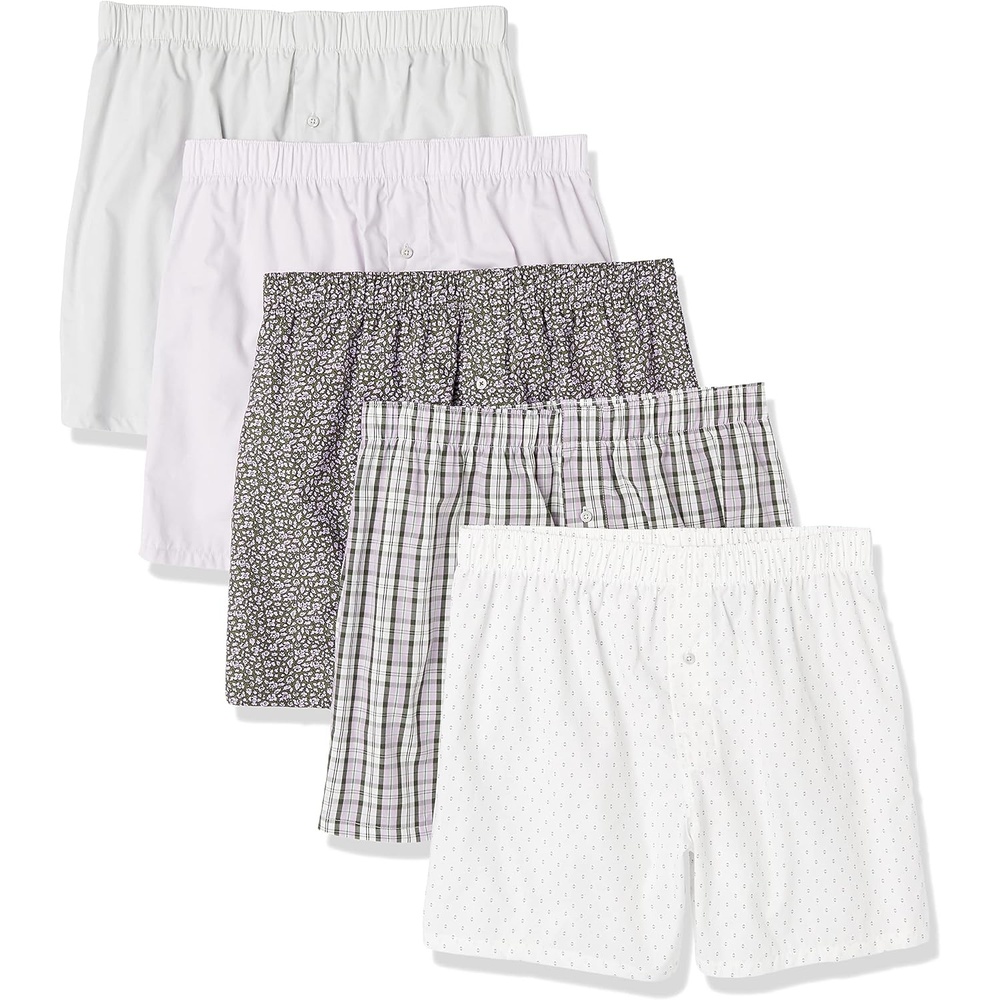 image:imageAmazon Essentials Mens Woven Cotton Boxer Short Underwear Available in Big amp TallLilac Mixed Print