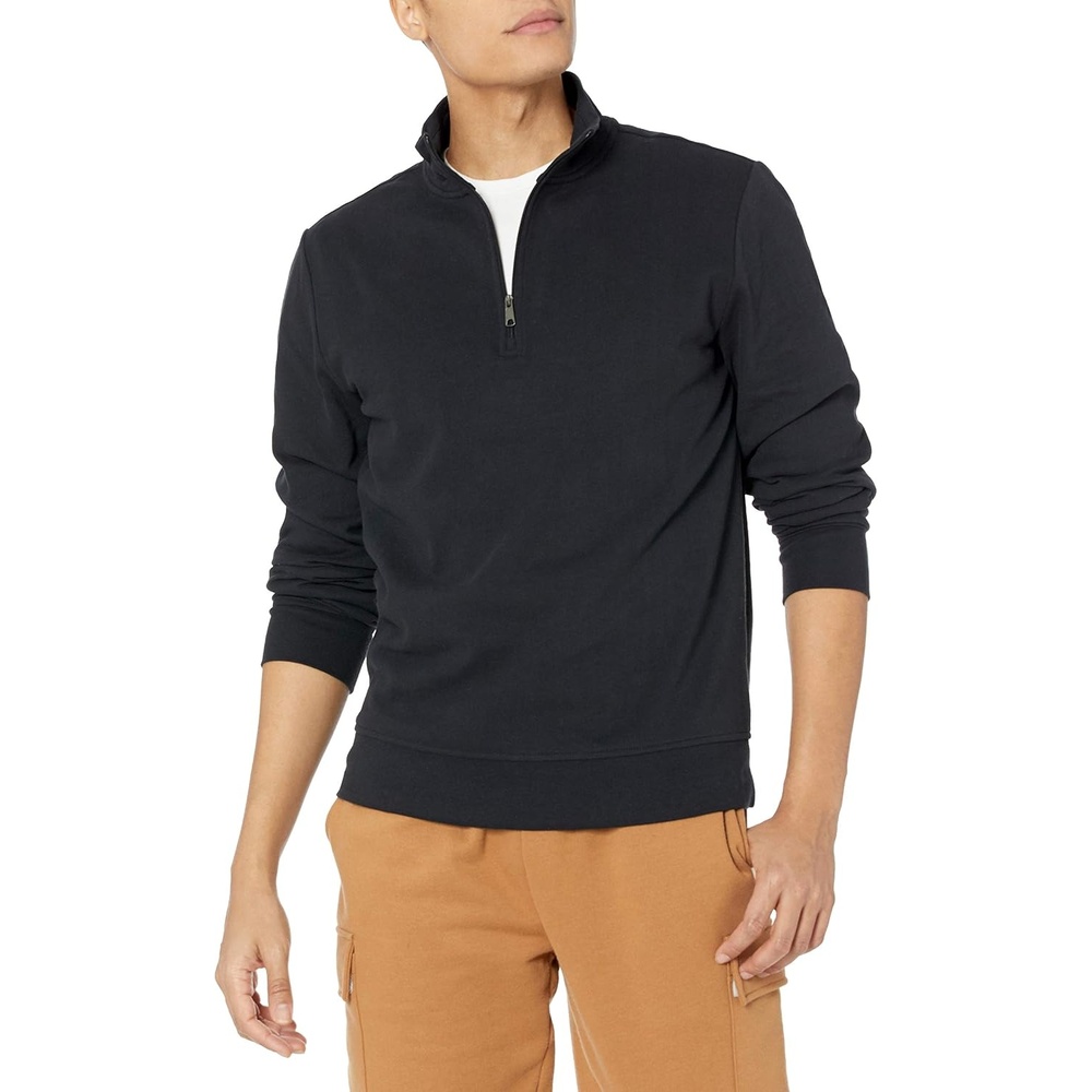 image:imageAmazon Essentials mens Lightweight French Terry Quarterzip Mockneck SweatshirtBlack