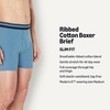 Amazon Essentials Men’s Breathable Cotton Boxer Briefs, Tag-Free, Pack of 5(Deep Blue / Navy / Light Heather Grey)