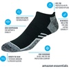 Amazon Essentials Men’s Breathable Low Cut Tab Ankle Socks, Performance Zone, Comfortable Cushion Athletic(Black/White)