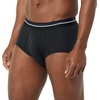 Amazon Essentials Men’s Breathable Ribbed Knit Briefs with Elasticized Waistband, Multipacks(Black)