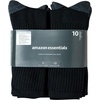 Amazon Essentials Men’s Cotton Crew Athletic Moisture Wicking Sports Socks with Cushioned Sole, 10 Pairs(Black)