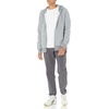 Amazon Essentials Men’s Full-Zip Fleece Hoodie Sweatshirt (Available in Big & Tall)(Grey Heather Stripe)