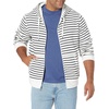 Amazon Essentials Men’s Full-Zip Fleece Hoodie Sweatshirt (Available in Big & Tall)(White Stripe)