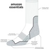 Amazon Essentials Men’s Hiking Crew Socks, Cushioned with Arch Support, 3 Pairs(Charcoal/Black)