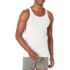 Amazon Essentials Men’s Lightweight Breathable Cotton Slim Fit Tank Undershirts, Pack of 6(Black/White)