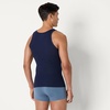 Amazon Essentials Men’s Lightweight Breathable Cotton Slim Fit Tank Undershirts, Pack of 6(Medium Grey Heather/Navy)