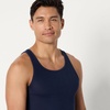 Amazon Essentials Men’s Lightweight Breathable Cotton Slim Fit Tank Undershirts, Pack of 6(Medium Grey Heather/Navy)