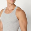 Amazon Essentials Men’s Lightweight Breathable Cotton Slim Fit Tank Undershirts, Pack of 6(Medium Grey Heather/White)